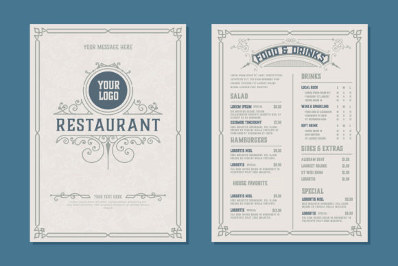 Download Fresh Retro Template for Restaurant Menu Design - Retro Collection