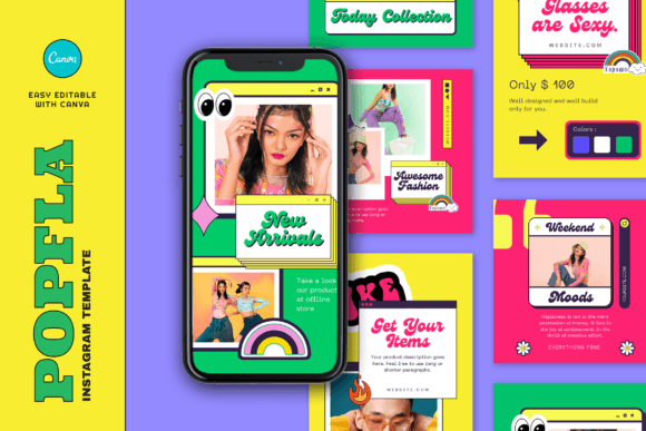 Download Popfla Retro Fashion Instagram Template - Retro Collection
