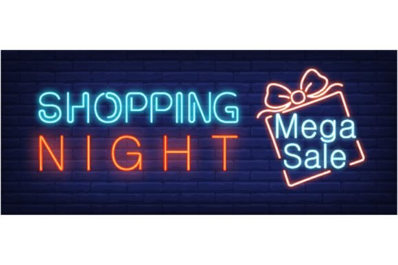 Download Shopping Night, Mega Sale Neon Text with - Sale Collection