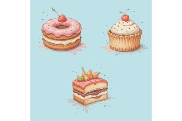 Download Retro Dessert Pack EPS - Retro Collection