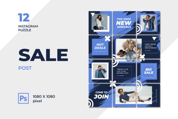 Download Blue Big Sale Fashion Instagram Puzzle - Sale Collection