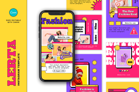 Download Lerta Retro Fashion Instagram Template - Retro Collection
