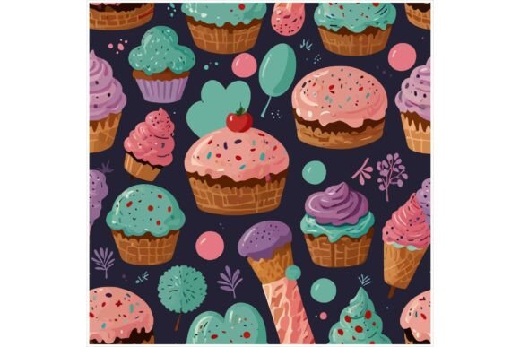Download Retro Dessert SVG Background - Retro Collection
