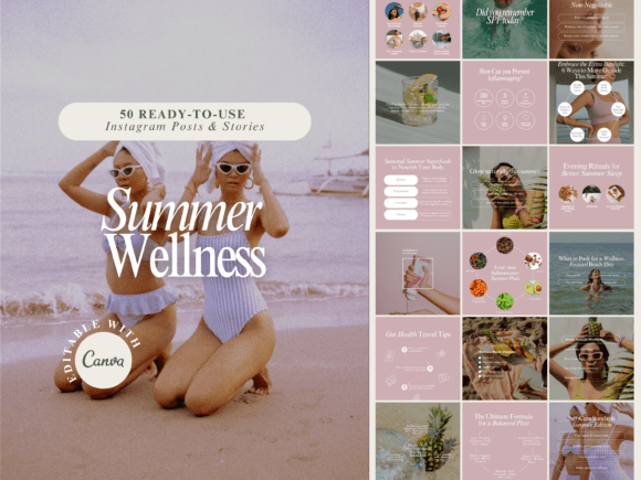 Download Summer Wellness Instagram Templates - Instagram templates Collection